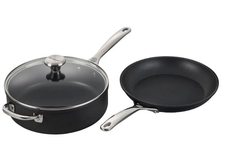 Toughened Nonstick PRO 3 Piece Set (10" Fry Pan, 4.25 qt. Saute Pan w/ Lid - glass lid fits both vessels in set) | Le Creuset