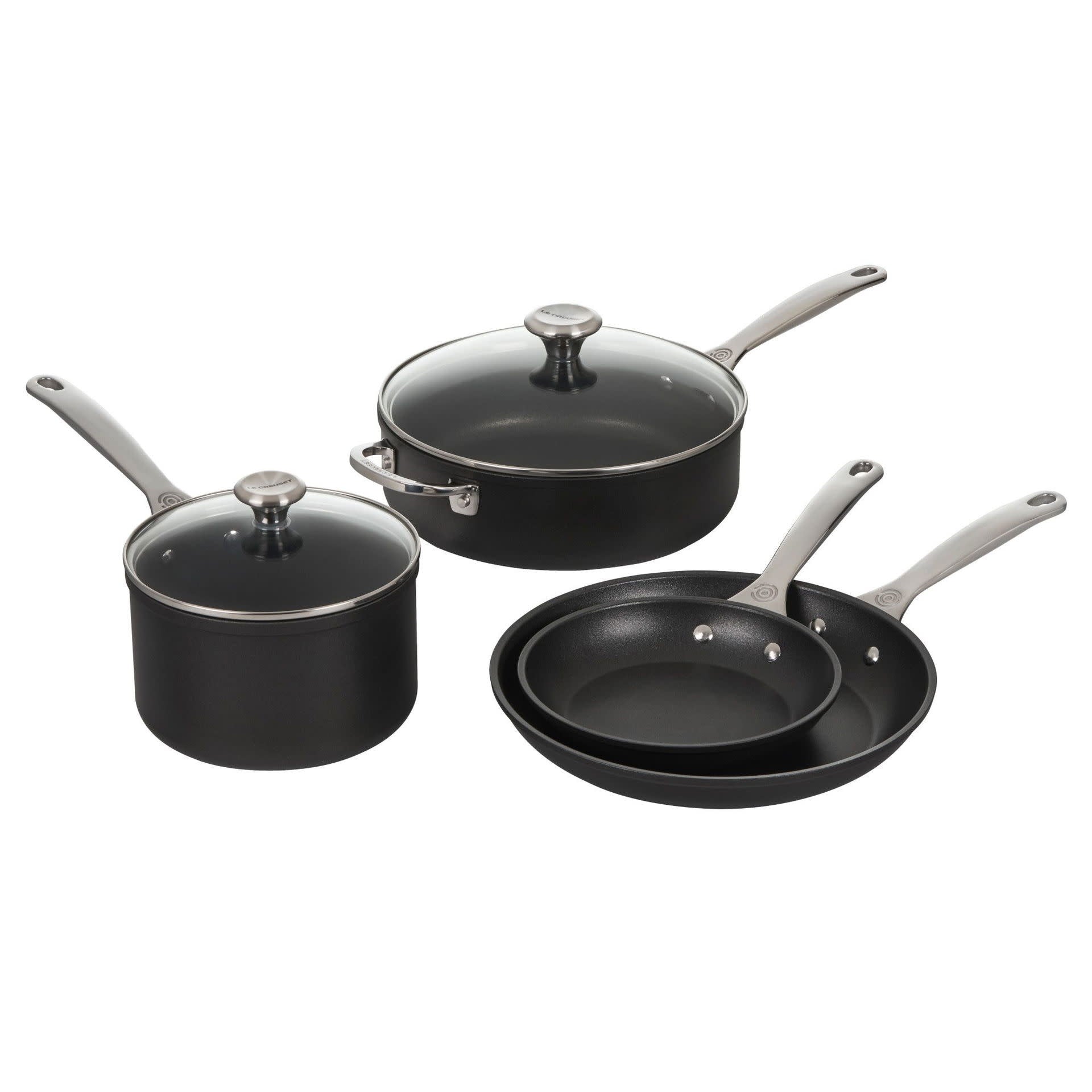 Toughened Nonstick PRO 6 Piece Set (8" Fry Pan, 10" Fry Pan, 3 qt. Saucepan w/Lid, 4.25 qt. Saute Pan w/Lid) | Le Creuset