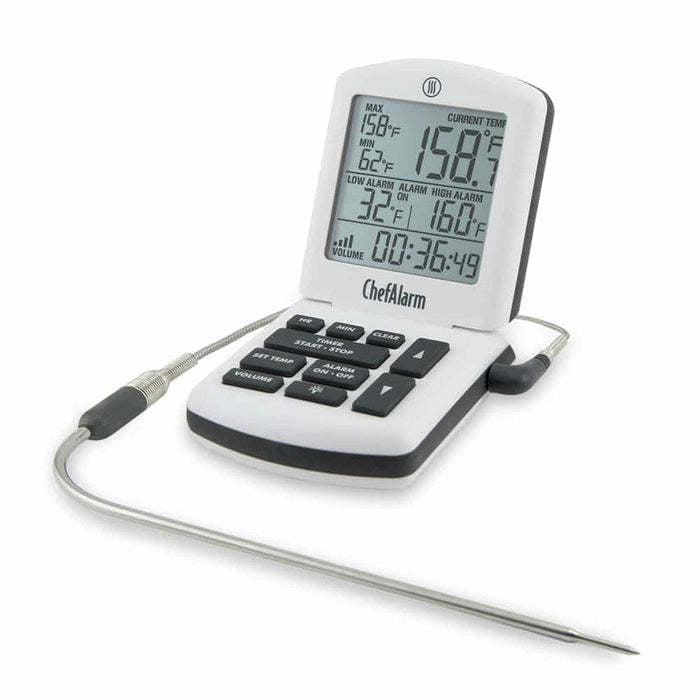 ChefAlarm w/ Pro-Series High Temp Cooking Probe and Case, White
