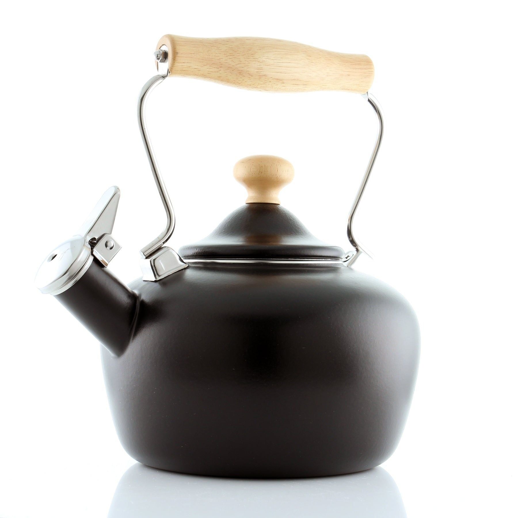 Enamel-on-Steel Carinawood Teakettle (1.8 Qt), Matte Black | Chantal