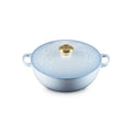 Holly Traditional Round Chef's Oven with Gold Knob - Coastal Blue | Le Creuset
