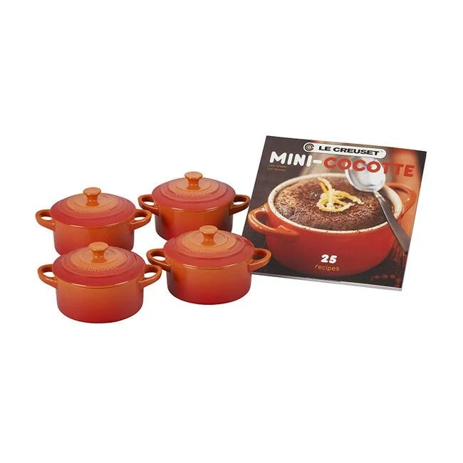 5-Piece Mini Round Cocotte and Cookbook Set Flame | Le Creuset