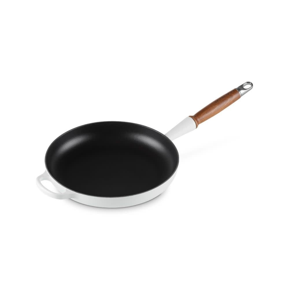 Signature Round Fry Pan 10.25 In Wood Handle White | Le Creuset