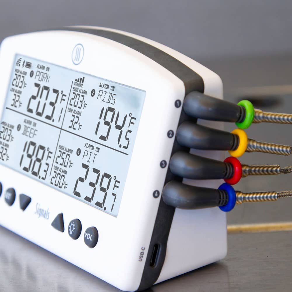 Signals™ BBQ Alarm Thermometer with Wi-Fi and Bluetooth® Wireless Technology, Charcoal | Thermoworks
