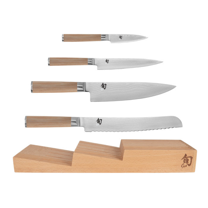 Classic Blonde 5 Pc In-Drawer Set: Paring 3.5", Utility 6", Chef's 8", Bread 9"and 7-Slot In-Drawer Tray. | Shun