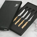 Classic Blonde 4 Pc Steak Knife Set: Four Steak Knives (DM0711W) in a boxed set. | Shun