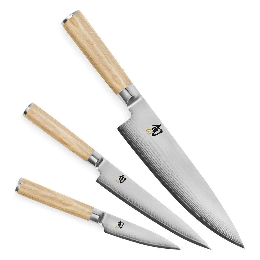 Classic Blonde 3 pc. Set: Paring 3.5", Utility 6", Chef's 8", in a boxed set. | Shun