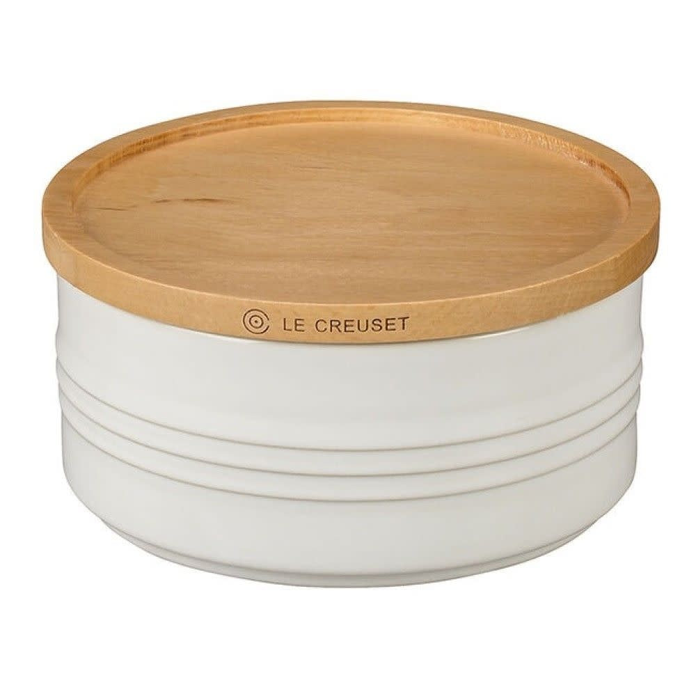 Canister with Wood Lid - White - 23 oz | Le Creuset