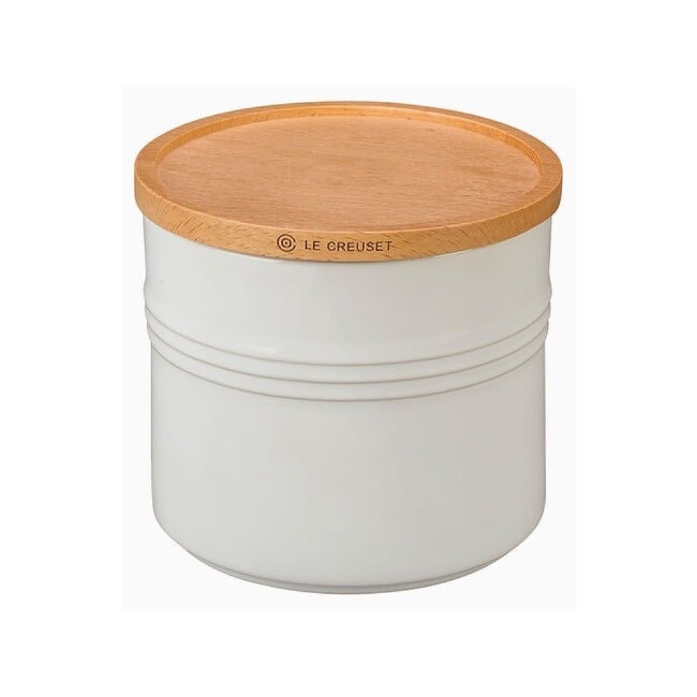 Canister with Wood Lid - White - 1.5 qt | Le Creuset