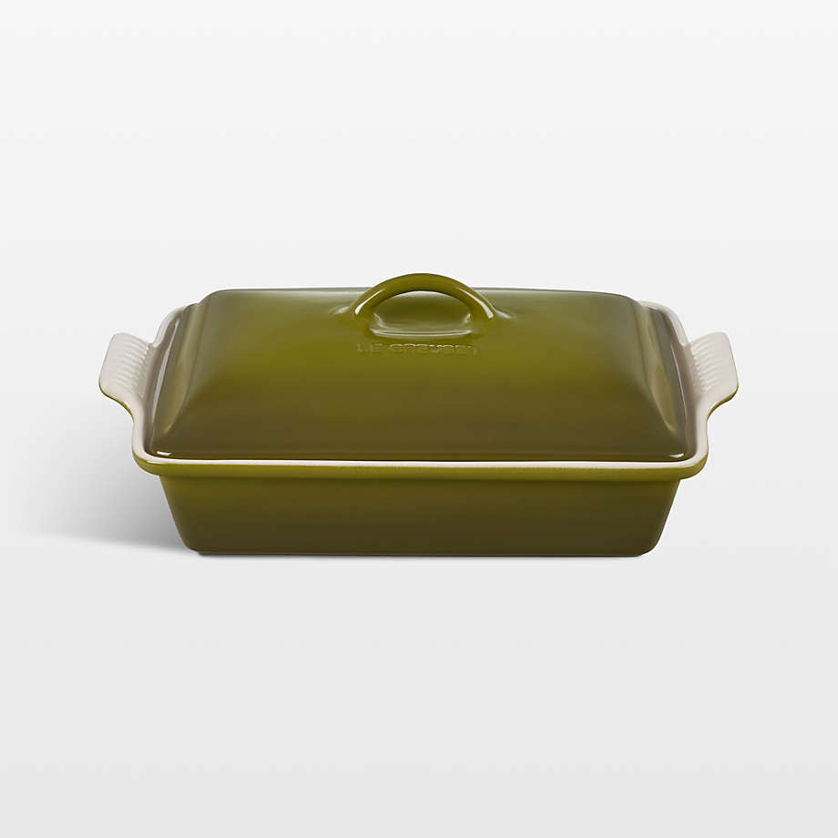 Heritage Covered Rectangular Casserole - Olive - 4 qt | Le Creuset