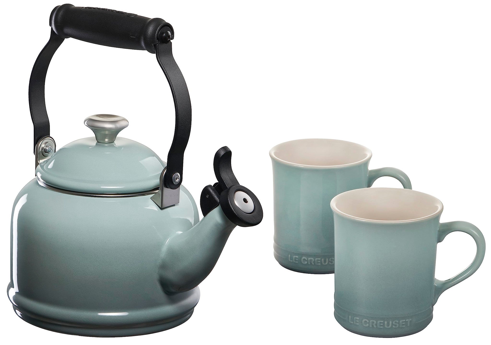 Demi Kettle w/ SS Knob & 2 Mug Set - Sea Salt - 1.25 qt | Le Creuset