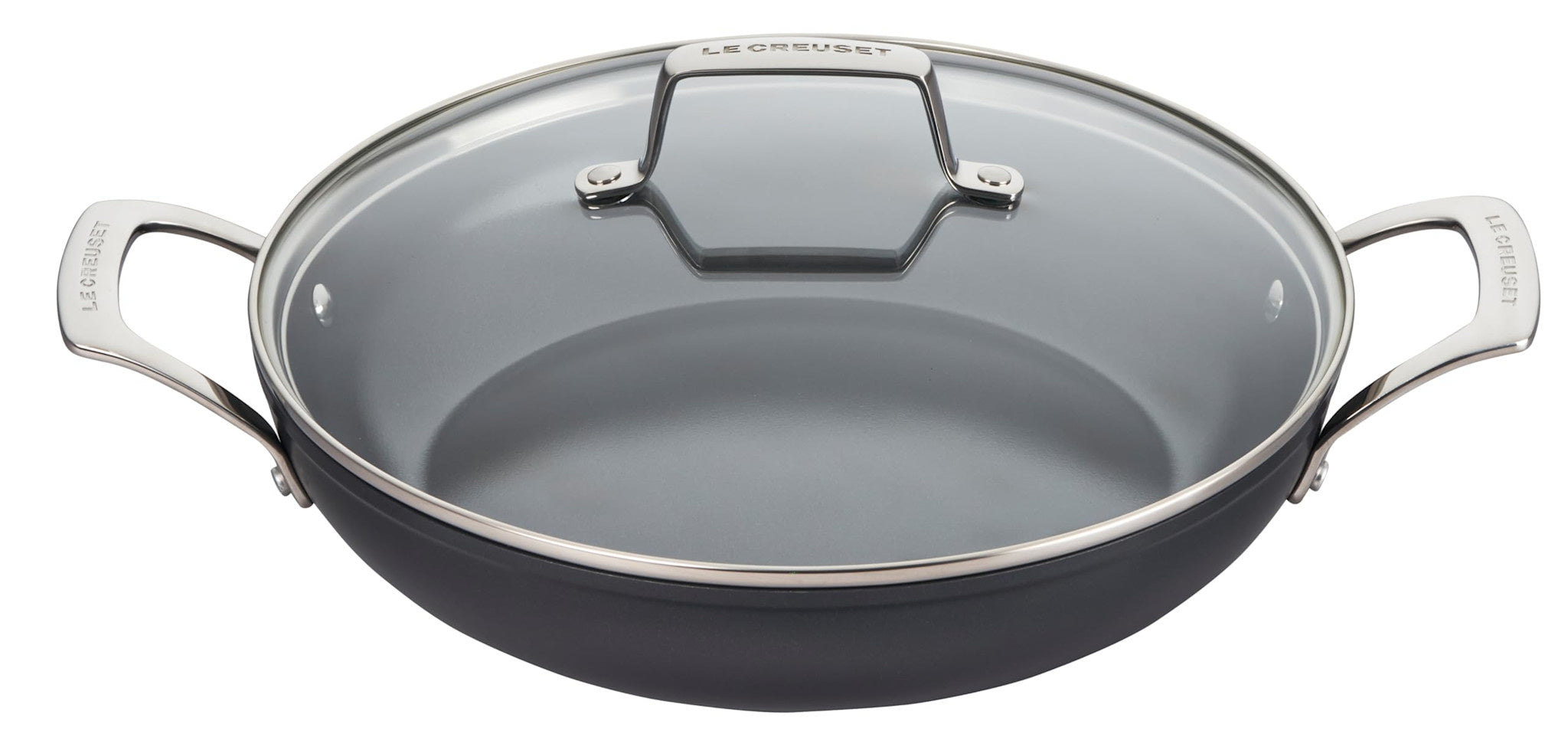 Essential Non-Stick Ceramic Shallow Braiser with Glass Lid 3.5 Qt | Le Creuset