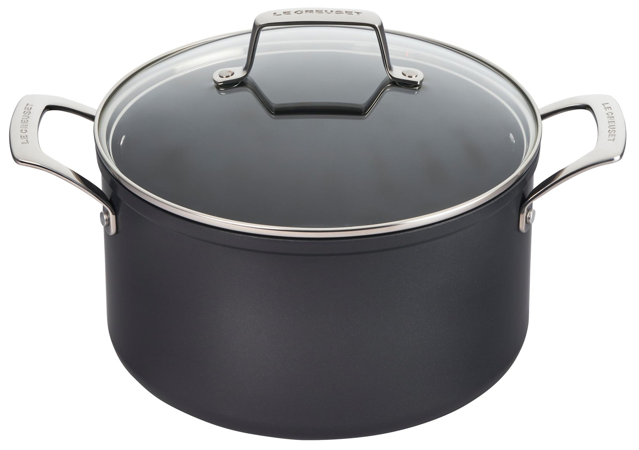 Essential Non-Stick Ceramic Stockpot with Glass Lid 6.3 Qt | Le Creuset