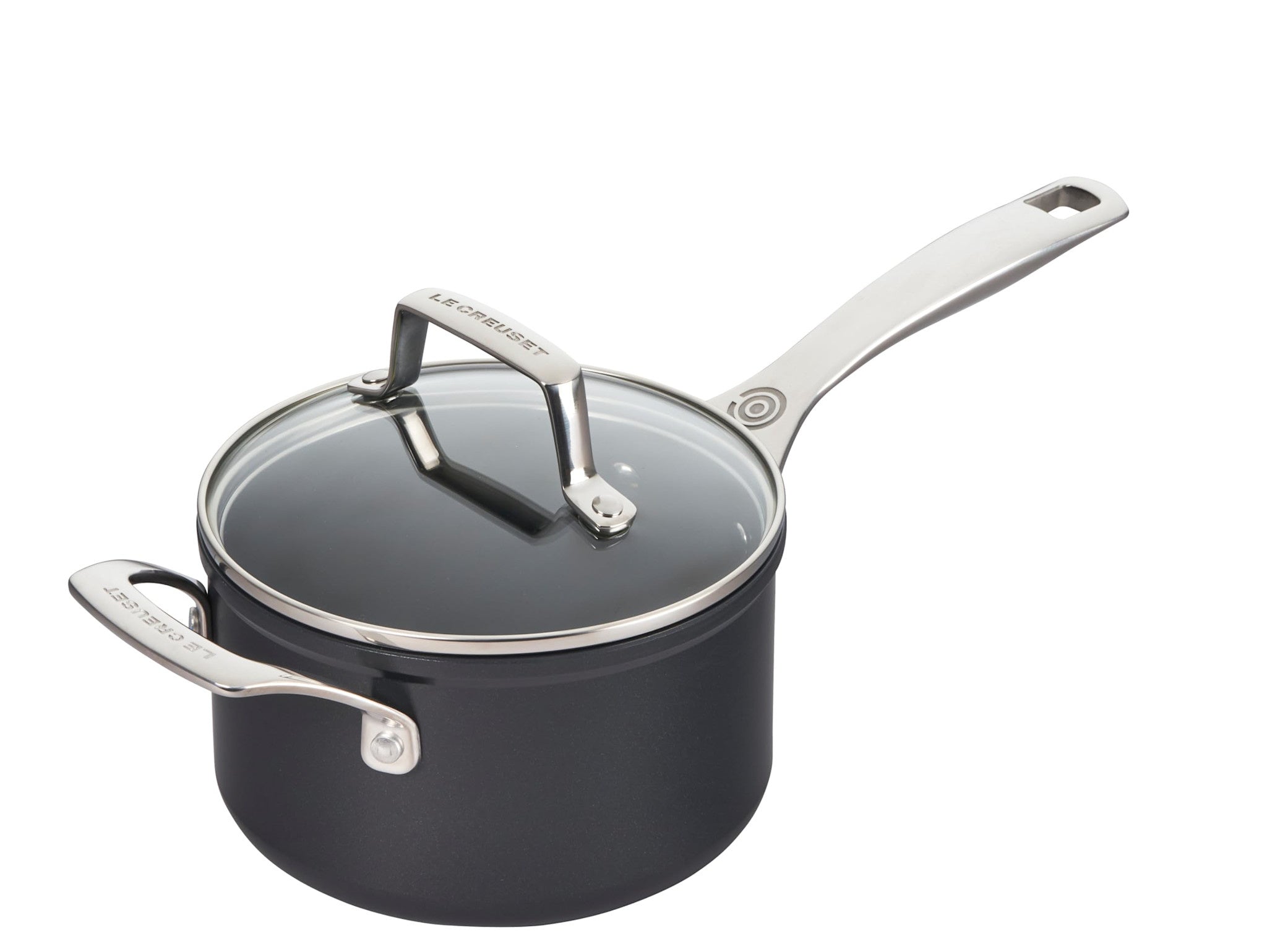 Essential Non-Stick Ceramic Saucepan with Glass Lid 2 Qt | Le Creuset