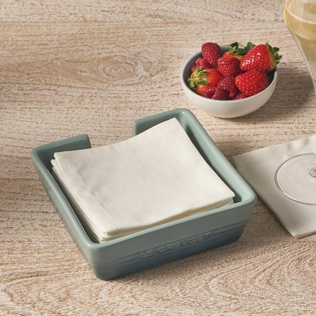 Cocktail Napkin Holder - Sea Salt - 5.8" x 5.8" | Le Creuset