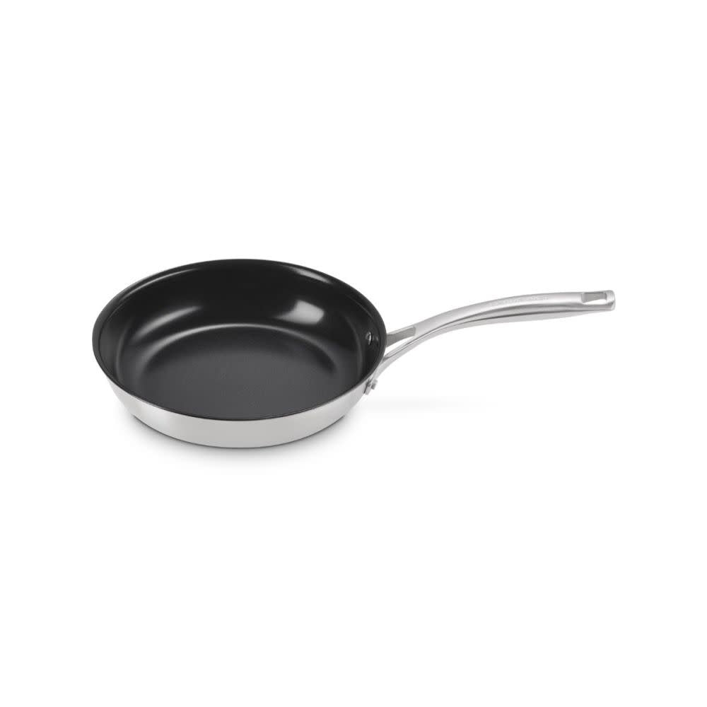 Essential Stainless Steel Shallow Round Fry Pan Non-Stick - 11" | Le Creuset