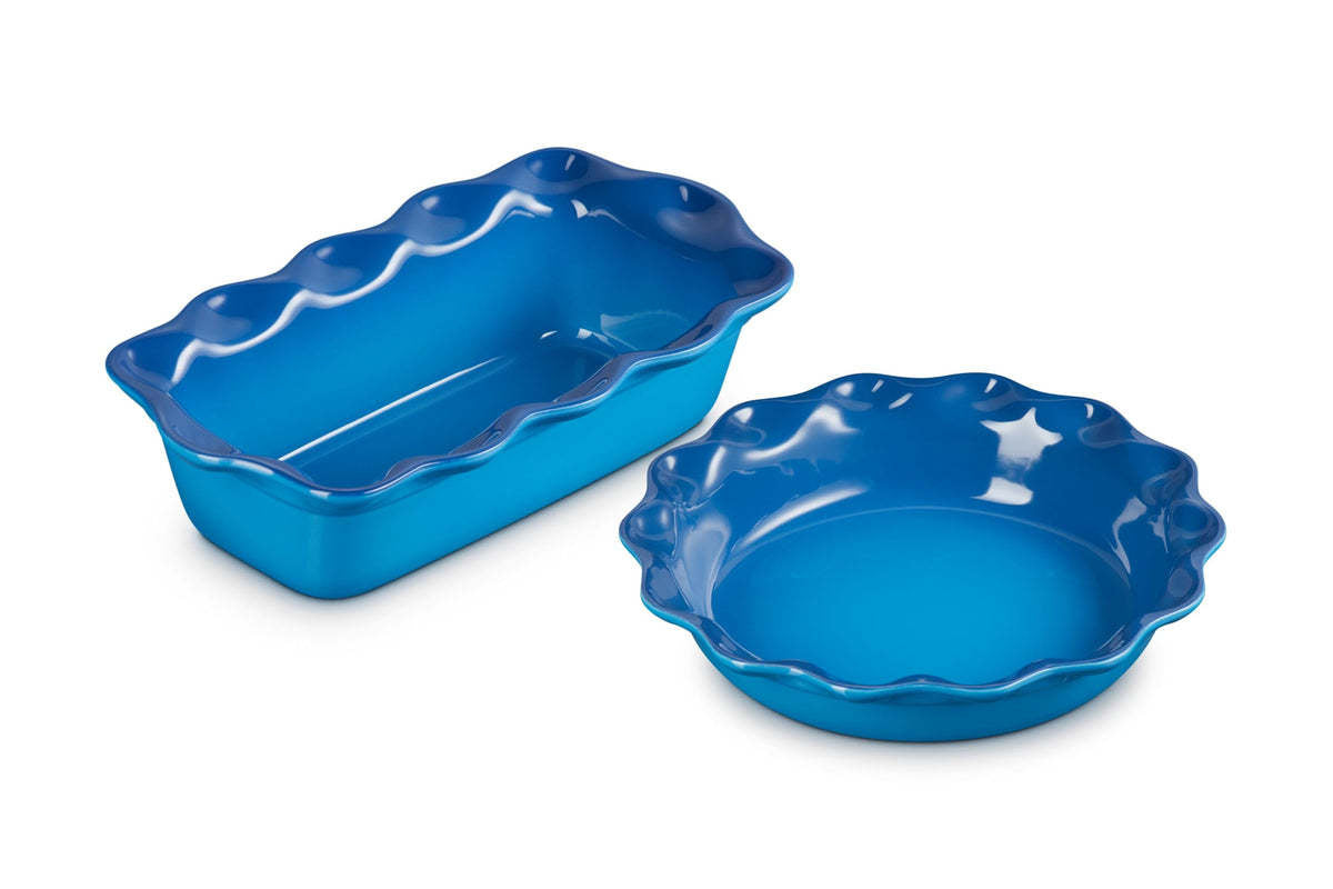 Set of 2 Heritage Fluted Pie Dish and Fluted Loaf Pan - Marseille | Le Creuset