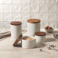 Canister with Wood Lid - White - 26 oz | Le Creuset