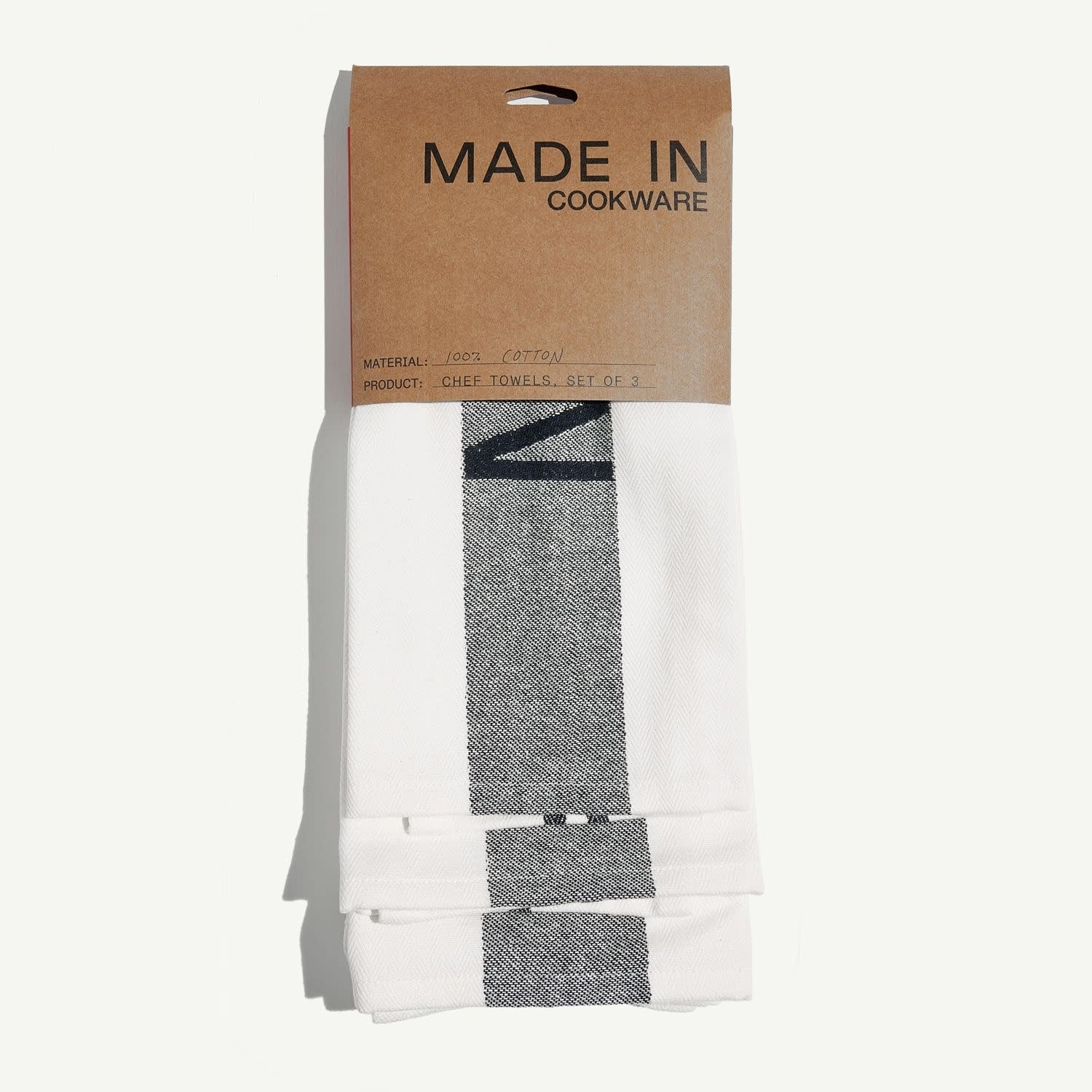 3 Pack Chef Towels - White & Truffle Black | Made In