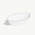10 x 6.6" Oval Baking Dish - Navy Rim | Made In