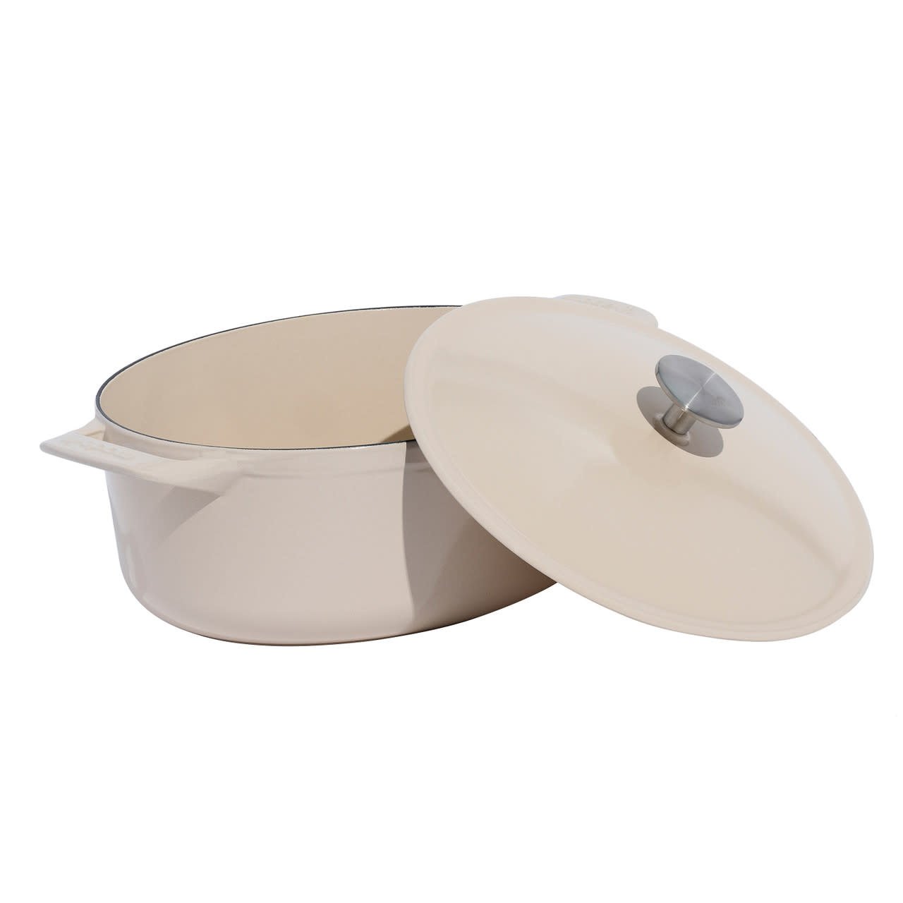 Enameled Cast Iron 7.5 qt. Oval Dutch Oven - Antique White | Made In