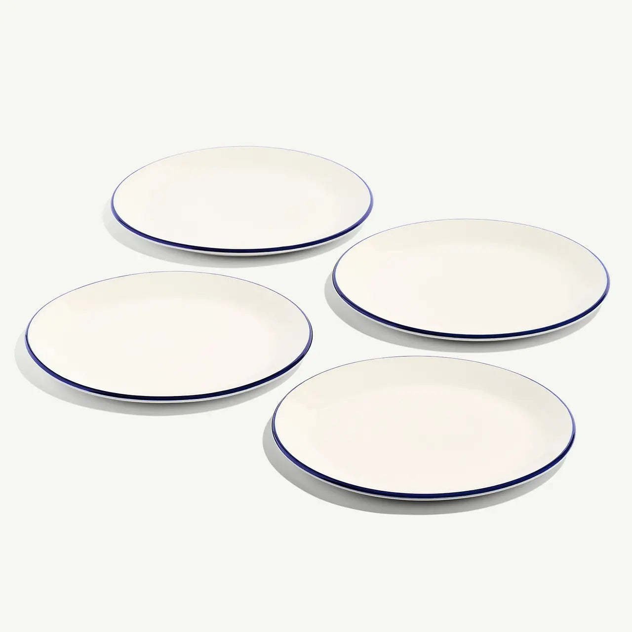 Set of 4, 10.5'' Dinner Plates - Navy Rim | Made In