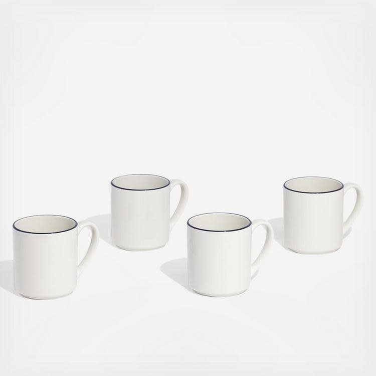Set of 4, 12 oz. Coffee Mugs - White | Made In