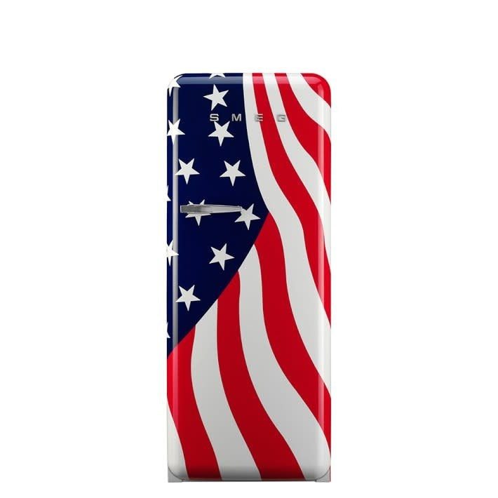 Retro Refrigerator | US Flag | Right Hinge | FAB28 | Smeg