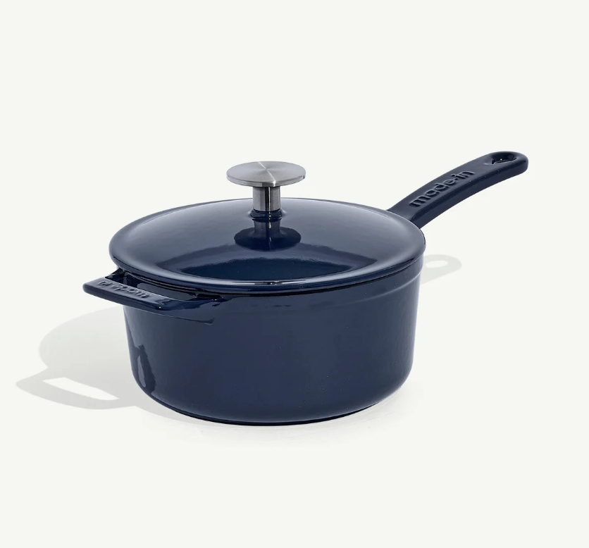 Enameled Cast Iron 2 qt. Saucepan - Harbour Blue | Made In