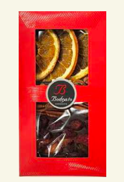 "BODRATO" Dark Chocolate bar with mixed Dried Fruits, 4.93 oz
