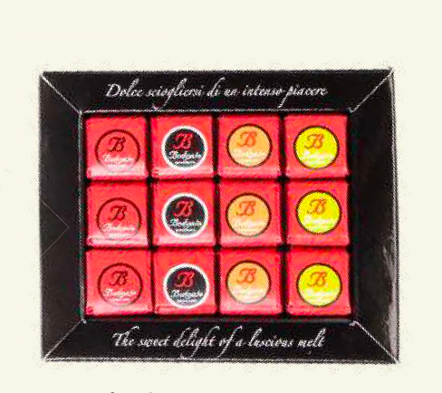 "BODRATO" Assorted Cremini, in Black Frame Box