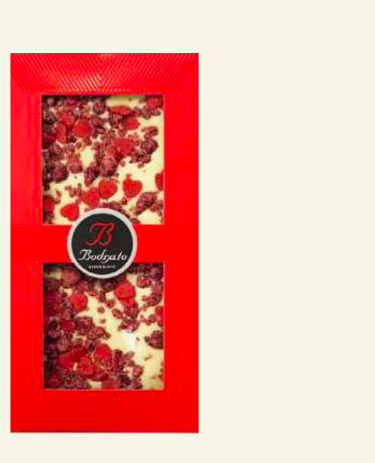 "BODRATO" White Chocolate Bar with Dried Berries, 3.53 oz