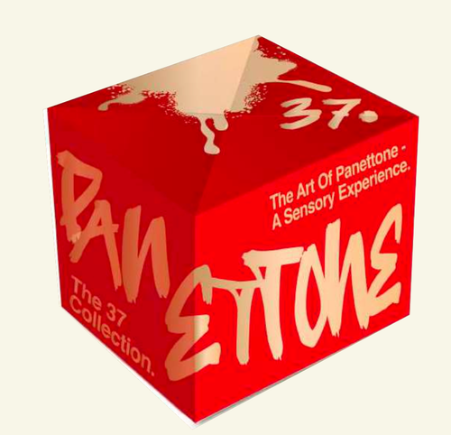 "37 GRAFFITI" Panettone Cake with Forest Fruits, White Chocolate Cover in red box, 1.65 Lb