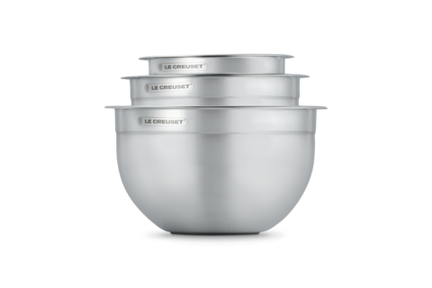 Set Of 3 Ss Mixing Bowls W Lids | Le Creuset